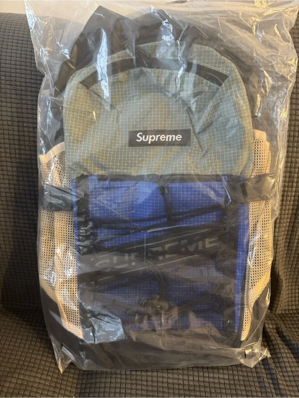 New! Supreme FW23 Backpack in the Blue colorway,